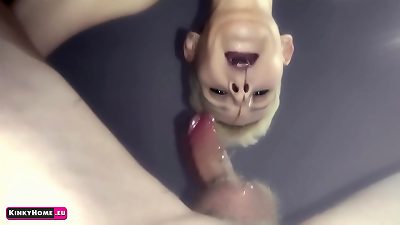 You are a cuckold. You are from below. The chick deep throats a dick. Catch her saliva!