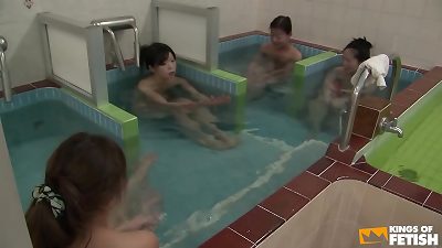 chinese honeys take a douche and get fingerblasted by a crank man