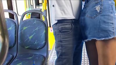 college girl glimpses and romped on the bus in public!