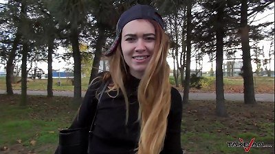 Takevan toughest fuck ever made in van when driving with dirty speaking teenager