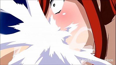 pixie Tail hardcore parody - Erza gives a fantasy buns