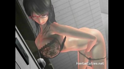 hentai teen in stunning lingerie stroking