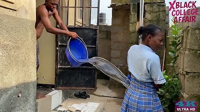 (MDX) amateur school lady porked outdoors after her college uniform was strewn and wet. 4k