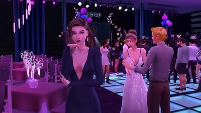 student deep-throats Professor's penis At Prom - (My Art educator - episode 6) - Sims four - three dimensional anime