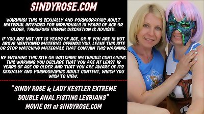 Sindy Rose and lady Kestler extreme double ass fucking fisting lezzies