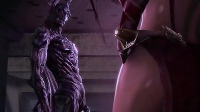 adorable young damsel and bat monster - anime 3-dimensional legitimate